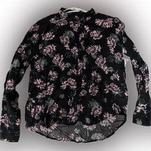 b.young lotus button up shirt - business casual dress up work - pink and black